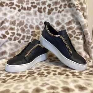 Glam STOKTON Slip-on Leather Sneakers, Size 36 Euro